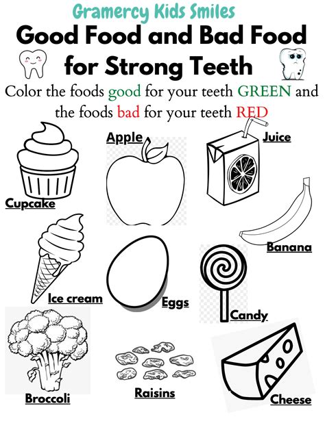 Dental Hygiene Worksheets for Kids | Gramercy Kids Smiles