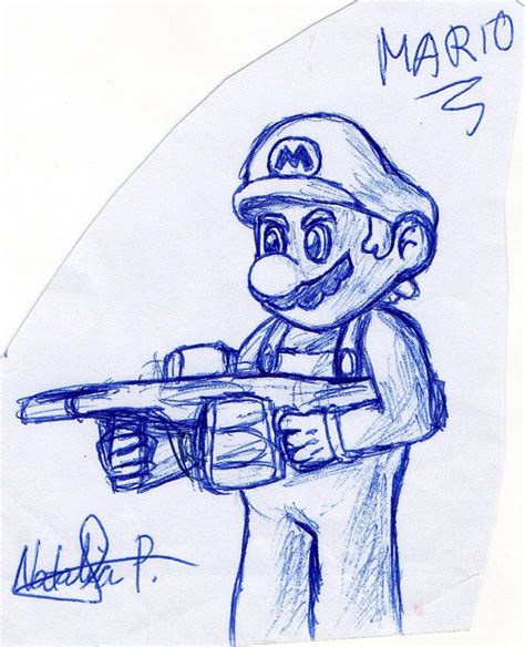 Mario with a gun O_o by Dino-drawer on DeviantArt