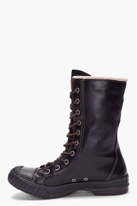 Lyst - Converse Black Leather Chuck Taylor All Star Boosey Boots in Black for Men