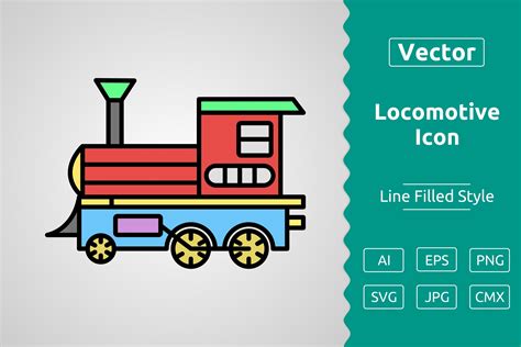 Vector Steam Locomotive Filled Outline I Graphic by Muhammad Atiq ...