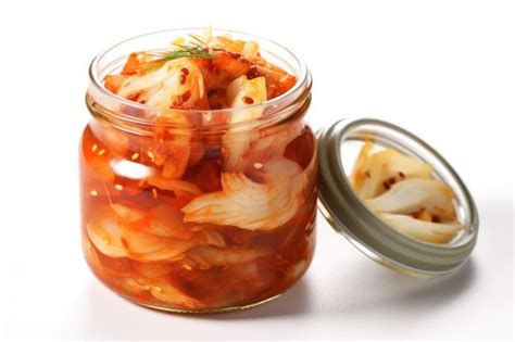 Premium AI Image | A jar of kimchi with a lid open