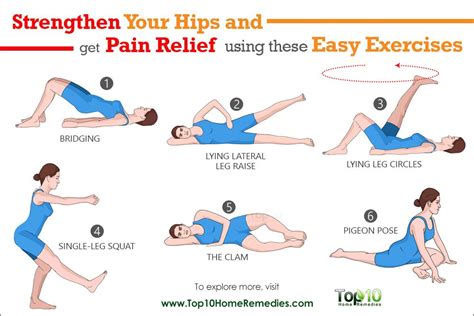 10 Easy Exercises to Strengthen Your Hips and to Help Relieve Pain | Top 10 Home Remedies