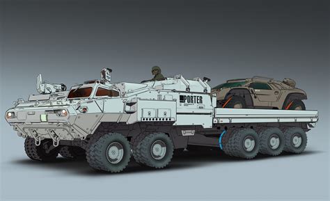 ArtStation - Porter Transport, walter kim (With images) | Futuristic cars, Army vehicles ...