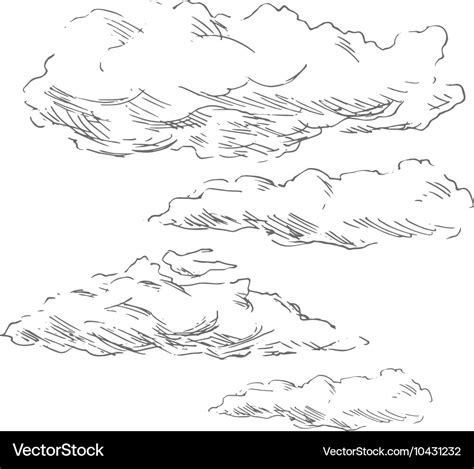 Hand sketch clouds Royalty Free Vector Image - VectorStock