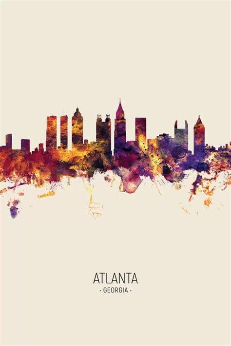 Atlanta Georgia Skyline Fall Canvas Print | Michael Tompsett | iCanvas