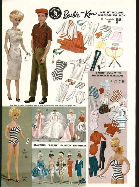 1962 ADVERTISEMENT 2 Page Mattel Barbie Ken Fashion Dolls Wardrobe COLOR | Vintage barbie ...