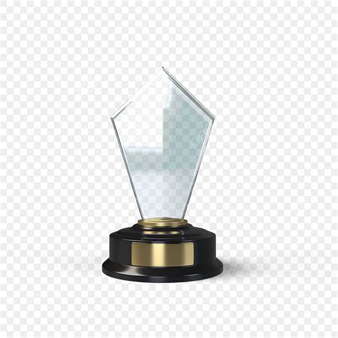 Acrylic Trophy PNG Transparent, Mock Up Empty Tall Glass Trophy Blank Acrylic Award Design ...