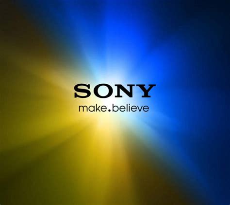 Download Sony Logo Blue And Yellow Background Wallpaper | Wallpapers.com