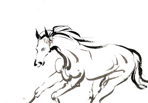 Galloping Horse, Ink Painting, Fine Horse, Horse PNG Transparent ...