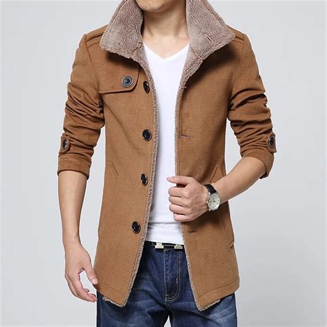 High Quality Fashion Brand Wool winter Jacket Long Trench Coat for Men ...