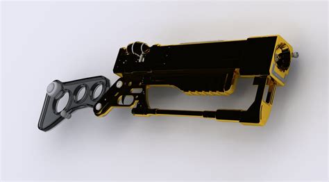 3d model futuristic rifle gun