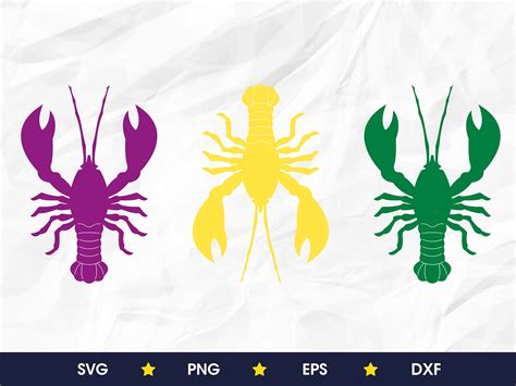 Mardi Gras crawfish crew svg png eps dxf | Etsy