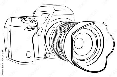 Digital Camera Sketch. Stock Vector | Adobe Stock