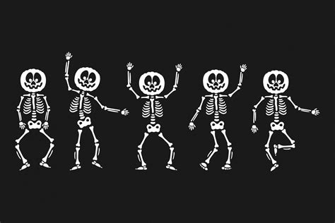 Halloween Dancing Skeleton with Pumpkin Graphic by camelsvg · Creative Fabrica