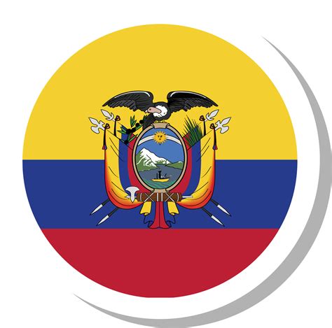 Ecuador flag circle shape, flag icon. 16707450 PNG