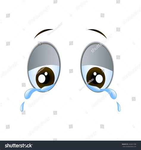 Vector Illustration Sad Crying Cartoon Eyes: Vector có sẵn (miễn phí bản quyền) 443001598 ...