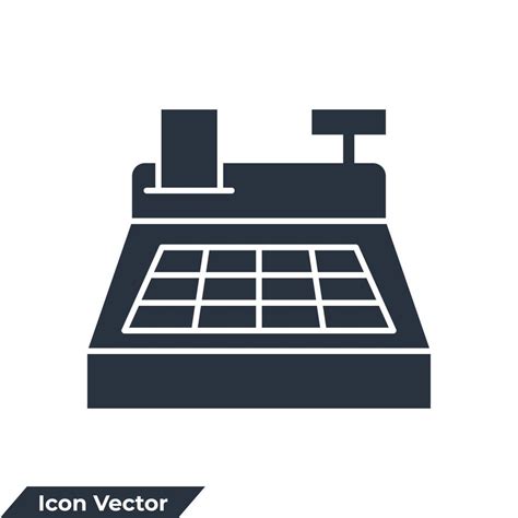 cash register icon logo vector illustration. Cashier machine symbol template for graphic and web ...