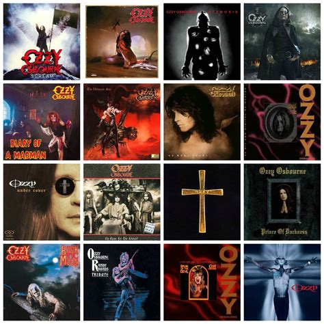 All Ozzy Osbourne Album Covers including: Scream Blizzard of Ozz Ozzmosis Black Rain Diary of a ...