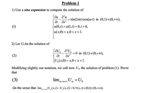 Solved Problem 1 1) Use a sine expansion to compute the | Chegg.com