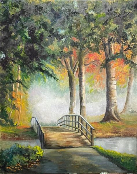 Bridge to Autumn | Oil Painting by Gini Deaton