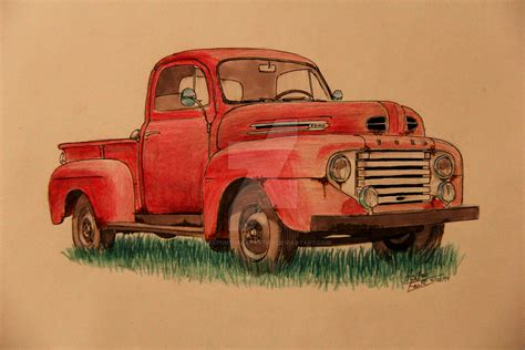 1949 Ford Truck Drawing by prestonthecarartist on DeviantArt