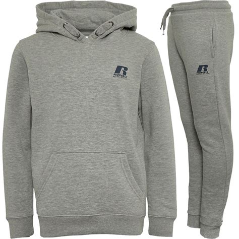 Buy Russell Athletic Boys Logo Hoodie And Joggers Set Vintage Grey Heather