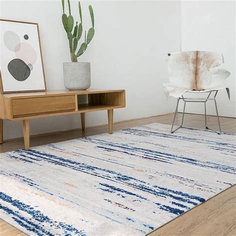 White and Blue Modern Rug | Rugs, Modern rugs, Area rugs