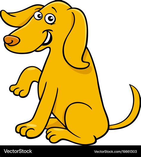 Cute yellow dog cartoon comic character Royalty Free Vector