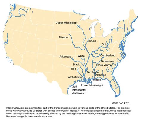 Inland waterways of the continental United States | Map, Map geo, Waterway