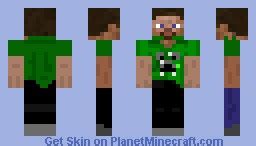 First Attempt- Creeper Fan Steve Minecraft Skin