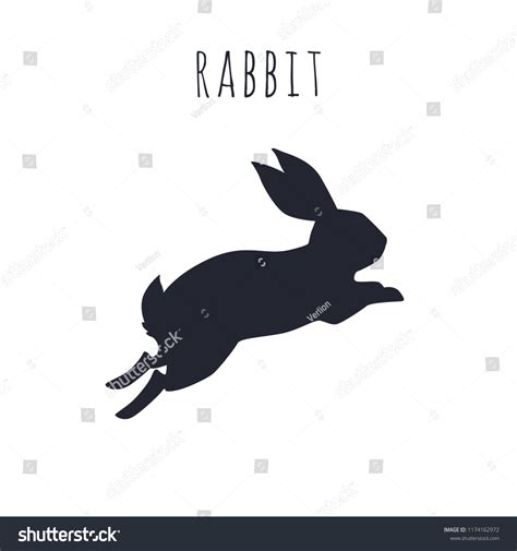 Bunny Jumping Rabbit Silhouette Vactor Illustration Stock Vector (Royalty Free) 1174162972 ...