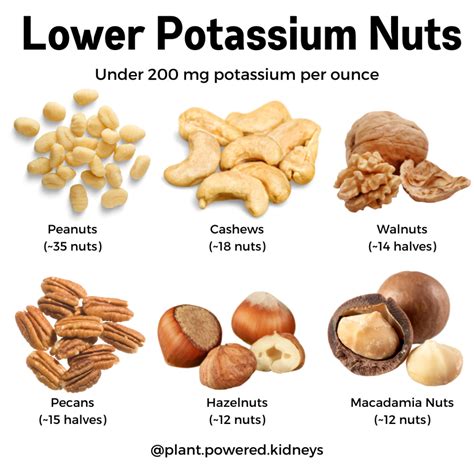 Potassium In Nuts Chart