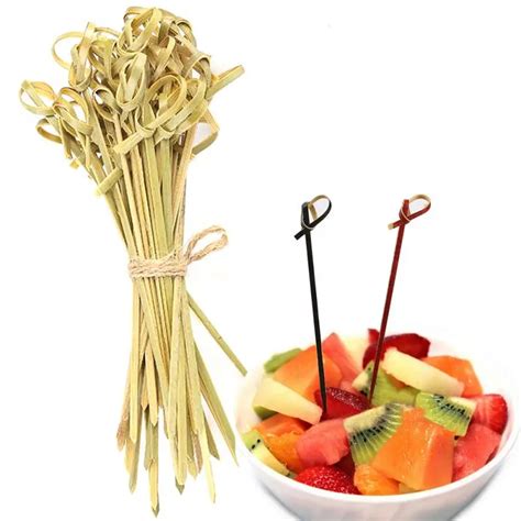 Aliexpress.com : Buy 100Pcs Bamboo Knot Skewers Cocktail Sticks Canape Buffet Party Tableware ...