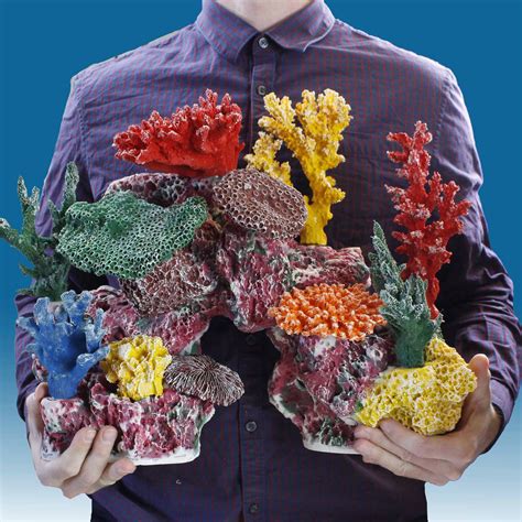 DM048PNP Medium Coral Reef Aquarium Decoration for Marine Fish Tanks