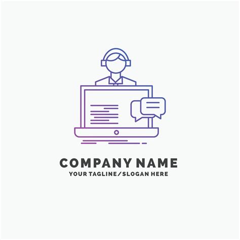 support. chat. customer. service. help Purple Business Logo Template. Place for Tagline 12955986 ...