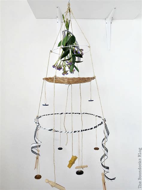 How To Make A Unique Mobile with Wire Hangers - The Boondocks Blog