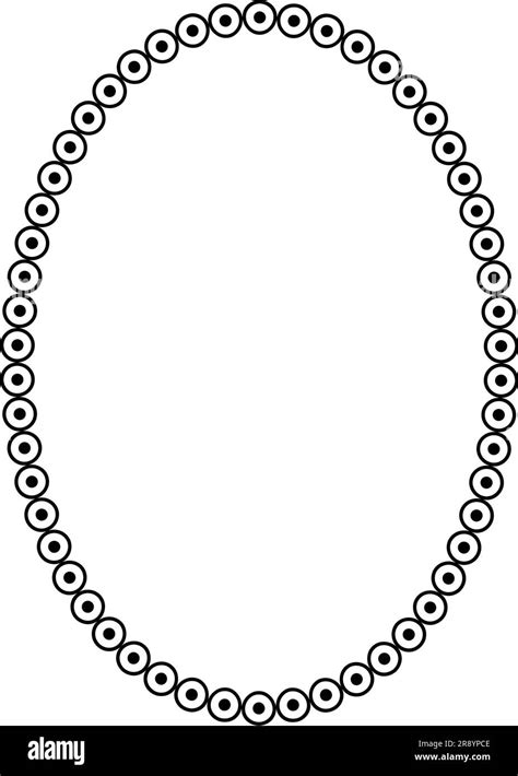 Oval frame round border design shape icon for decorative vintage doodle element for design in ...