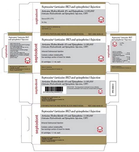 Septocaine - FDA prescribing information, side effects and uses