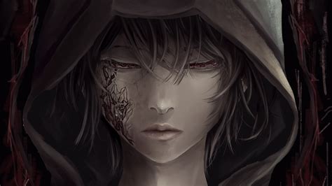 Wallpaper : drawing, women, monochrome, fantasy art, dark, anime, hoods, demon, darkness, sketch ...