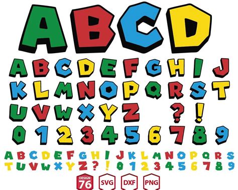 Mario bros Alphabet Svg, super mario fonts Svg, Mario bros Svg, Font ...