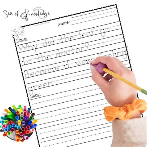 Handwriting Practice Free Printables Earth Day Jokes