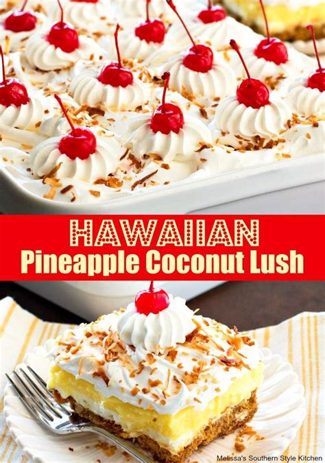 Hawaiian Pineapple Coconut Lush | Hawaiian desserts, Coconut recipes, Savoury cake