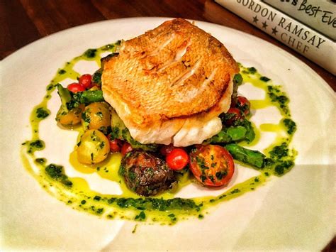 Red snapper and salsa verde | Fine dining recipes, Bistro food, Seafood dinner