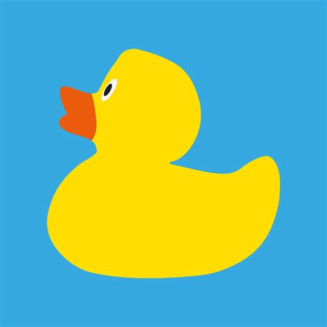 Vector illustration of duck. Duck toy flat icon. Duck cartoon illustration. Bath baby toy ...