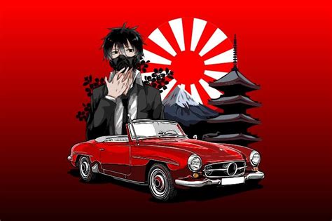 Car and Anime Background Vector Template Graphic by jellybox999 · Creative Fabrica