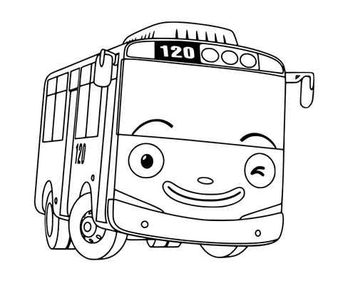 Tayo the Little Bus Coloring Page - Free Printable Coloring Pages for Kids