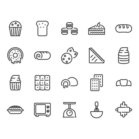 Bakery icon set 683458 Vector Art at Vecteezy