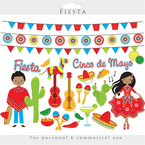 Fiesta Clipart Mexican Fiesta Cinco De Mayo Flags Dancing - Etsy | Cinco de mayo, Mexican fiesta ...