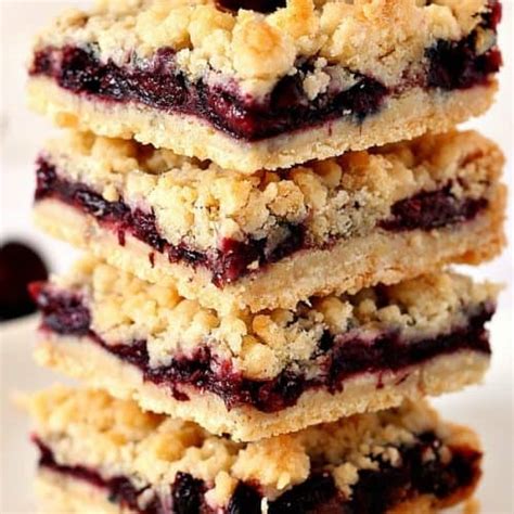 Cherry Pie Crumb Bars Recipe - Crunchy Creamy Sweet