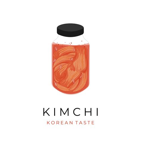 Kimchi In Jar Illustration Logo 16350599 Vector Art at Vecteezy